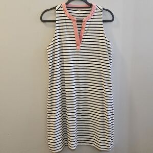 Spartina Striped Sleeveless Dress with Pink Trim